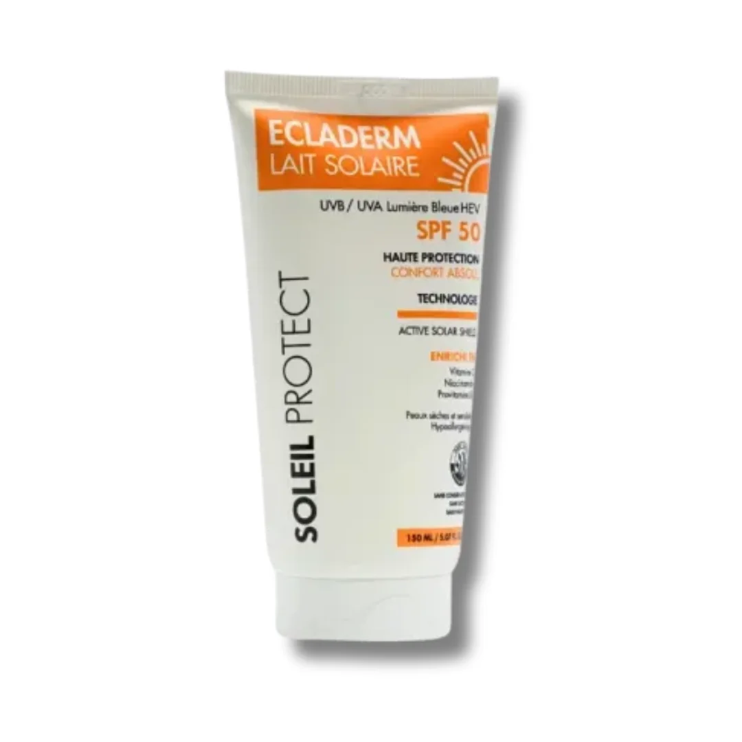 Ecladerm-Soleil-Protect-Lait-solaire-spf50-150ml (1) Ecladerm Soleil Protect Lait Solaire Spf50 150ml – Image 1